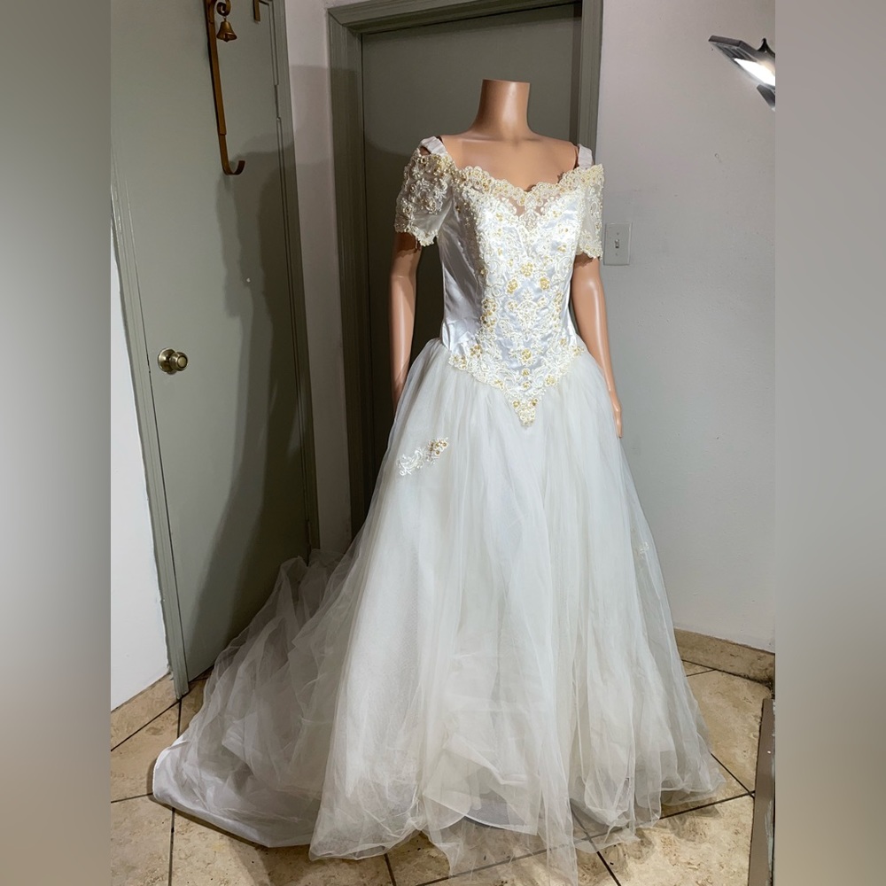 Alfred Angelo Dream Maker Size 10 Wedding Dress Pearl Beads Embroidery New